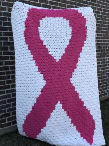 Cancer Awareness Ribbon Blanket - Crochet Sunnshyne